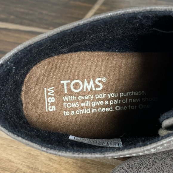 Toms Desert Wedge Women's Size 8.5 Shoes Metallic Lace Up Comfort Ankle Boot - Picture 9 of 13